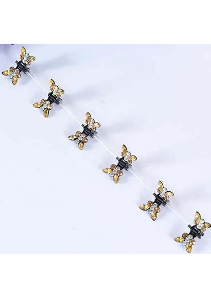 Altın 12 Adet/paket Kristal Rhinestone Kelebek Saç Pençe Tokalar Saç Aksesuarları Süsler Saç Klipleri Toka Çocuklar Için Kız (Yurt Dışından)
