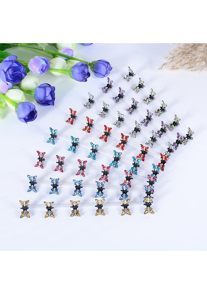 Altın 12 Adet/paket Kristal Rhinestone Kelebek Saç Pençe Tokalar Saç Aksesuarları Süsler Saç Klipleri Toka Çocuklar Için Kız (Yurt Dışından) modelleri
