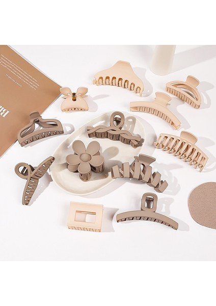 Style1 Kahverengi Mix 11 Stil Kore Kahve Fildişi Büyük Saç Pençeleri Akrilik Tokalar Barrette Yengeç Saç Klipleri Şapkalar Kadınlar Için Saç Aksesuarları (Yurt Dışından) fiyatları