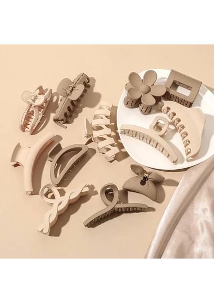 Style1 Kahverengi Mix 11 Stil Kore Kahve Fildişi Büyük Saç Pençeleri Akrilik Tokalar Barrette Yengeç Saç Klipleri Şapkalar Kadınlar Için Saç Aksesuarları (Yurt Dışından) modelleri