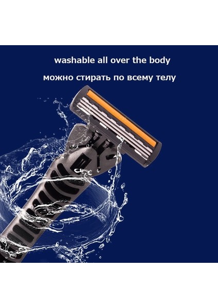 H Erkekler Güvenlik Tıraş Bıçakları Güzellik Berber Aracı Yüz Epilasyon 6 Katmanlı Jilet Tıraş Bıçakları ile 42 Yedek Jilet Kafaları (Yurt Dışından) modelleri