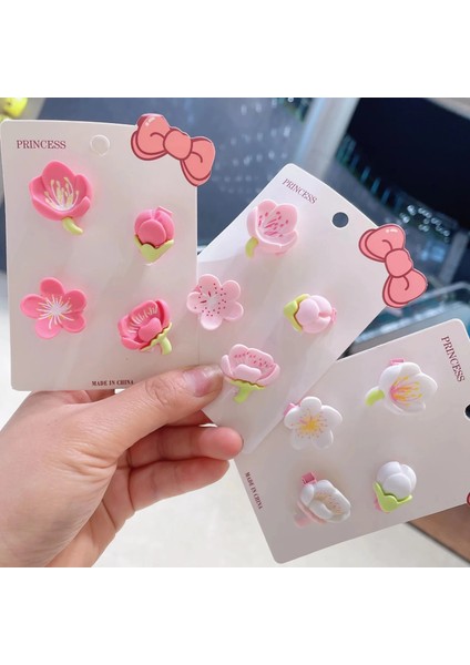 Stil 2 Şeftali Kiraz Çiçekleri Tokalar Klip Şapkalar Aksesuarları Karikatür Sakura Lale Tokası Kadın Kızlar Için Çiçek Saç Süsü (Yurt Dışından) fiyatları