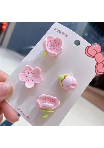 Stil 2 Şeftali Kiraz Çiçekleri Tokalar Klip Şapkalar Aksesuarları Karikatür Sakura Lale Tokası Kadın Kızlar Için Çiçek Saç Süsü (Yurt Dışından) fırsatları