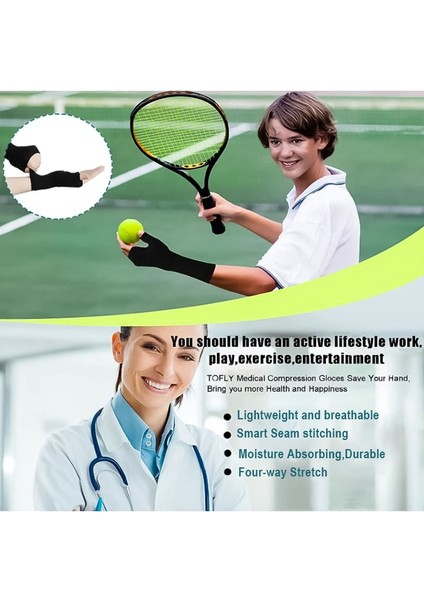 2 Adet Siyah A Xl 1/2 Adet Sıkıştırma Bilek Desteği Elastik Spor Bilek Başparmak Eldiven Eller Koruyucu Karpal Tünel Artrit Yorgunluk Yazma (Yurt Dışından) fırsatları