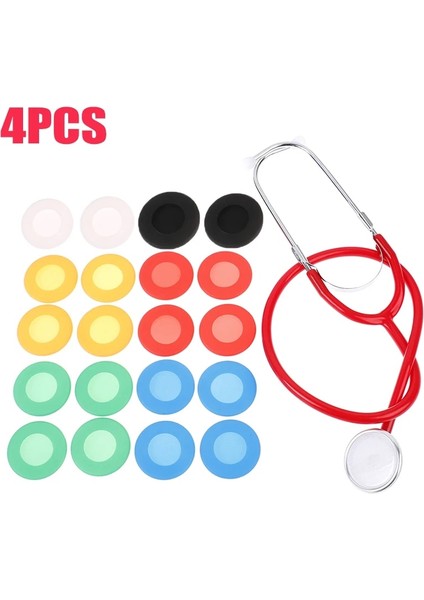 Sarı 4 Adet Tek Kullanımlık Silikon Stetoskop Kapağı Kafa Diyafram Koruyucu Yedek Parça Aksesuarları 6 Renk Kol Kapakları (Yurt Dışından)