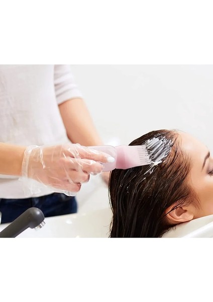 Pembe 120 ml Renkli Plastik Saç Boyası Doldurulabilir Şişe Aplikatör Tarak Dağıtım Salon Saç Boyama Kuaförlük Şekillendirici Aracı (Yurt Dışından)