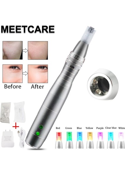 10 Adet 12PIN Iğne Kablosuz Cilt Bakım Kalemi 7 Renkli Işık LED Foton Electri Güzellik Mikro Iğne Kitleri Bb Krem Glow Tedavisi Için Akne Skarını Kaldırmak Için (Yurt Dışından)