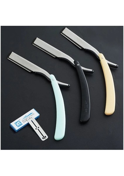 100 Adet Bıçak Seti Salon Giyotin Manuel Tıraş Makinesi Seti Düz Kenar Paslanmaz Çelik Berber Jilet Seti Ücretsiz Bıçakları ile Katlanır Tıraş Bıçağı G0115 (Yurt Dışından) fırsatları