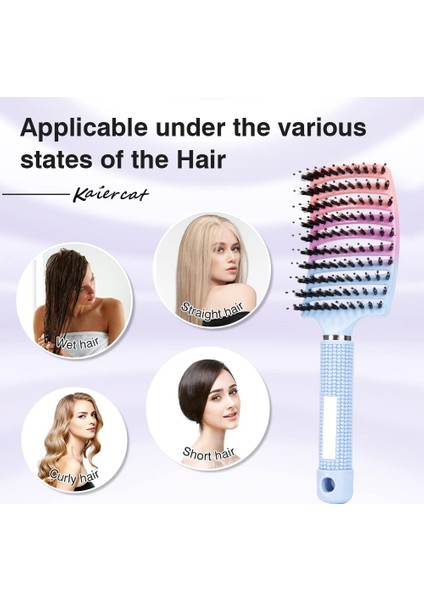 Ben 2 Adet/paket Sihirli Demelant Fırça Kıl Naylon Saç Popbrush Çözücü Fırça Saç Derisi Masaj Tarak Saç Bakımı Için Profesyonel Saç Tarağı (Yurt Dışından)
