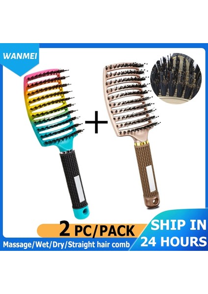 Ben 2 Adet/paket Sihirli Demelant Fırça Kıl Naylon Saç Popbrush Çözücü Fırça Saç Derisi Masaj Tarak Saç Bakımı Için Profesyonel Saç Tarağı (Yurt Dışından)