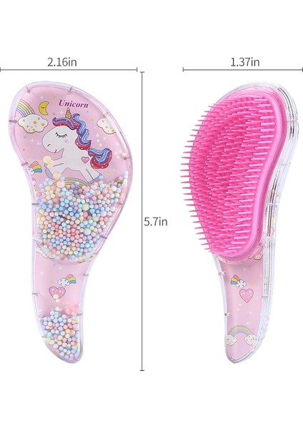 No.5 Karikatür Sihirli Tarak Anti-Statik Masaj Unicorn Saç Fırçaları Arapsaçı Detangle Duş Masaj Saç Fırçası Tarak Salon Aksesuarları Pembe (Yurt Dışından)