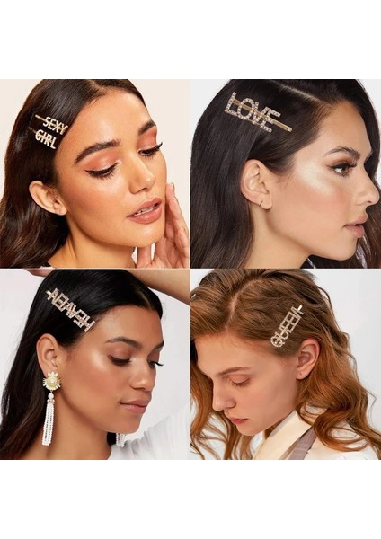Patron (Altın) Rhinestone Mektup Hairgrips Metal Kelime Klip Altın Gümüş Saç Aksesuarları Kristaller Tokalar Alfabe Ingilizce Elmas Bobby Pin (Yurt Dışından) modelleri