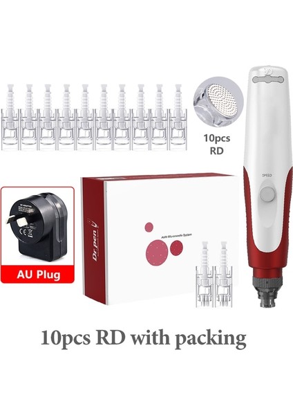 N2-C-Au Plug Rd Dr.pen N2-C Mikro Iğne Kalemi 12 Kartuşlu Nano Kablosuz Cilt Bakım Seti Cilt Kalemi Mikro Iğne Kalemi Cilt Gençleştirme Makinesi (Yurt Dışından) fiyatları