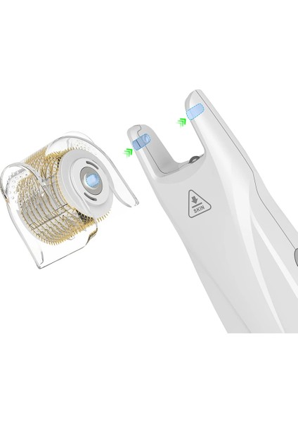 Silindir Kafası 1 Adet Kırmızı Işık Derma Rulo Bio Rulo G5 540 Titanyum Iğneler Mikro Iğneleme Dermaroller Ems Titreşim Cilt Kaldırma Güzellik Makinesi (Yurt Dışından)