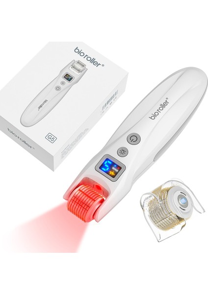 Silindir Kafası 1 Adet Kırmızı Işık Derma Rulo Bio Rulo G5 540 Titanyum Iğneler Mikro Iğneleme Dermaroller Ems Titreşim Cilt Kaldırma Güzellik Makinesi (Yurt Dışından)