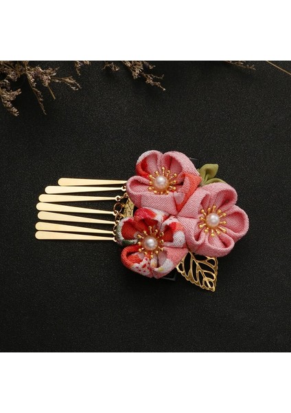 Gösterildiği Gibi Saç Aksesuarları Kimono Klipler Japon Püskül Çiçek Firkete Geyşa Dekoratif Toka Kırmızı Pin Klip Kumaş Kanzashi Asya (Yurt Dışından)