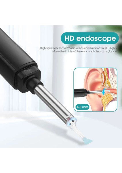 3.9mm Lens Çapı Kablosuz Wifi Kulak Temizleme Çubuğu Otoskop Kamera Borescope Aydınlık Kulak Kiri Temizleme Temizleme Diş Ağız Muayene Sağlık 3.0/5.0mp (Yurt Dışından)