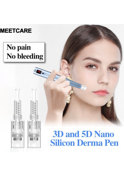 10 Adet 5d Hh-0.2.5mm Otomatik Microneedle Kablosuz Derma Kalemi Kartuşları ile Mikro Iğneleme Dermapen Sistemi Terapisi Mts Ultrima Mikro Neelde Ev Kullanımı (Yurt Dışından)