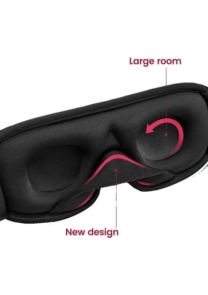 Siyah 3D Uyku Maskesi (Yurt Dışından)