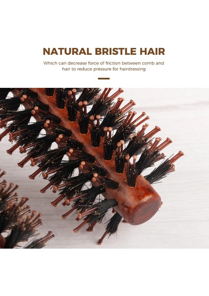 MINIBRUSH-16MM Berber Saç Yuvarlak Rulo Ahşap Saç Fırçası Domuzu Kıl Naylon Saç Tarak Kuaförlük Taraklar Yuvarlak Kürek Fırça Kadın Erkek Kıvırcık Saç (Yurt Dışından)