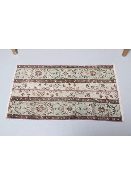 Eskitme Halı Türk Halısı Halı 59X101 Cm Yeşil Halı Kabilesı Araba Paspası Halı 9076