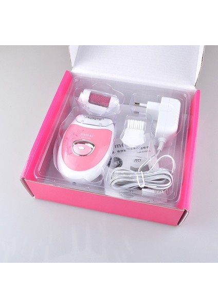 Kutu ile Kemei Şarj Edilebilir Bayan Epilatör Epilasyon Elektrikli Bayan Tıraş Düzeltici Tüy Dökücü Kol Bikini 220-240 V Vücut Depilador F30 (Yurt Dışından)