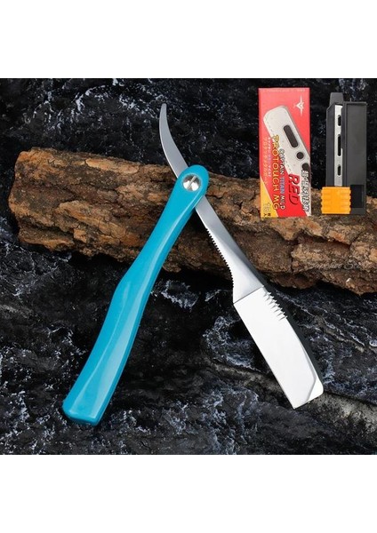 Mavi Tıraş Bıçağı Tüy Bıçak Japon Çinko Alaşımı Vintage Manuel Tıraş Bıçağı Retro Katlanır Bıçak Erkekler Tıraş Berber Aletleri Abs Kolu (Yurt Dışından)