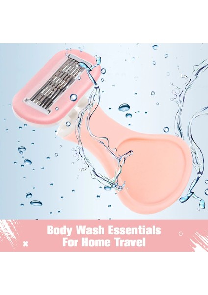 Pembe 6 Katmanlı Pürüzsüz Tıraş Aloe Vera Şerit Bikini Manuel Jilet (Yurt Dışından)