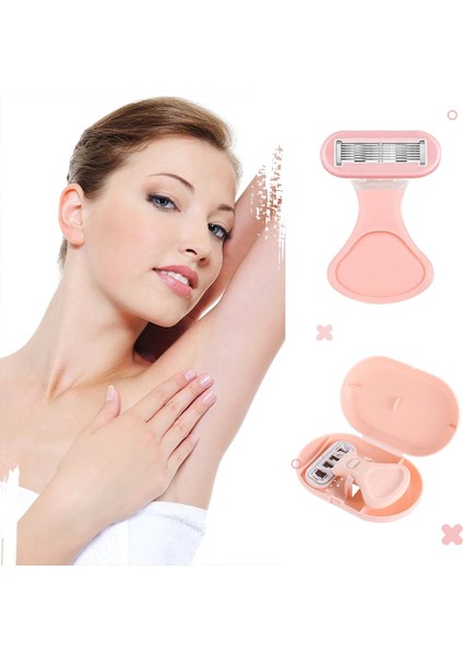 Pembe 6 Katmanlı Pürüzsüz Tıraş Aloe Vera Şerit Bikini Manuel Jilet (Yurt Dışından)