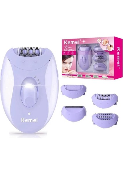 KM189B Kutusu Kemei 4in1 Kadın Epilatör Elektrikli Tıraş Makinesi Yüz Vücut Epilasyon Bayan Bacak Bikini Giyotin Saç Çıkarıcı Koltuk Altları Şarj Edilebilir (Yurt Dışından) modelleri