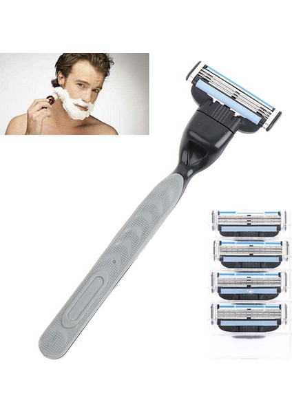 4 Tıraş Bıçağı + 1 Jilet Kolu Erkekler Için Tıraş Bıçağı Tıraş Bıçakları Güvenlik Bıçakları Kaset Tıraş Makinesi (Yurt Dışından)