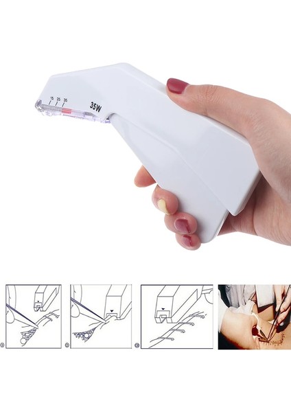 3 35W Tıbbi Cerrahi Tek Kullanımlık Paslanmaz Çelik Cilt Zımba 35 Adet Çivi Cilt Dikiş Makinesi Steril Boş Paket Tırnak Çektirme (Yurt Dışından)