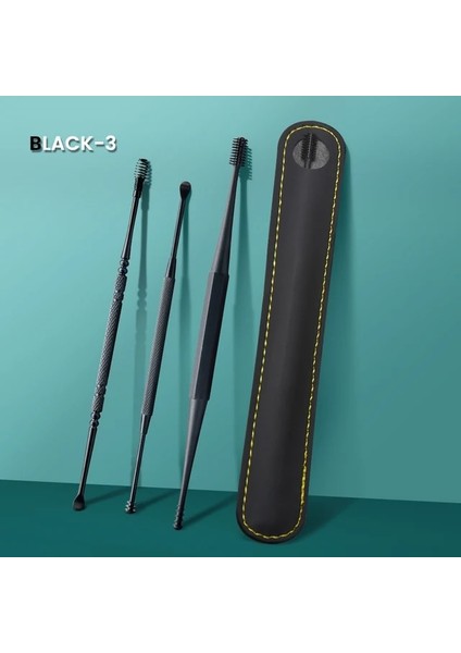 Black-3pcs 3 Pcs Yumuşak Silikon Kulak Kiri Sökücü Taşınabilir Kulak Temizleyici Paslanmaz Çelik Kulak Kiri 2 Kafa Kulak Seçtikleri Kulak Kiri Küret Sökücü Kulak Temizleme Çubuğu (Yurt Dışından)