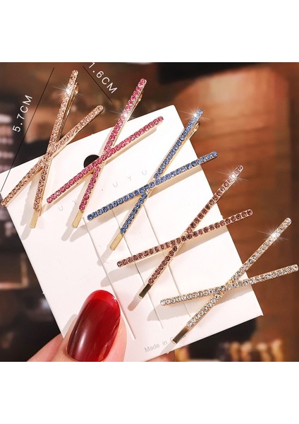 Beyaz Renkli Kristaller Hairgrips X-Şekilli Renkli Rhinestone Tokalar Metal Patlama Klip Saç Aksesuarları Elmas Bobby Pin Şapkalar (Yurt Dışından) fiyatları
