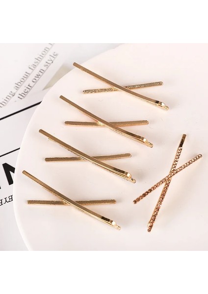 Beyaz Renkli Kristaller Hairgrips X-Şekilli Renkli Rhinestone Tokalar Metal Patlama Klip Saç Aksesuarları Elmas Bobby Pin Şapkalar (Yurt Dışından) modelleri