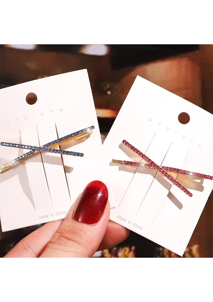 Beyaz Renkli Kristaller Hairgrips X-Şekilli Renkli Rhinestone Tokalar Metal Patlama Klip Saç Aksesuarları Elmas Bobby Pin Şapkalar (Yurt Dışından) fırsatları