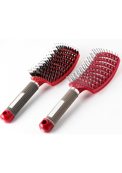 Siyah Sihirli Saç Fırçası Brosse Cepillo Contra Klit Kadın Kadın Saç Derisine Masaj Tarak Kıl ve Naylon Popbrush Saç Fırçası Dolaşık Açıcı (Yurt Dışından)
