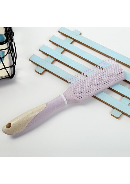 1843-MOR Masaj Tarak Hava Yastığı Kuaförlük Tarak Plastik Büyük Diş Şekillendirici Tarak Düz Kıvırcık Islak Saç Dıy Kuaförlük Aracı (Yurt Dışından)