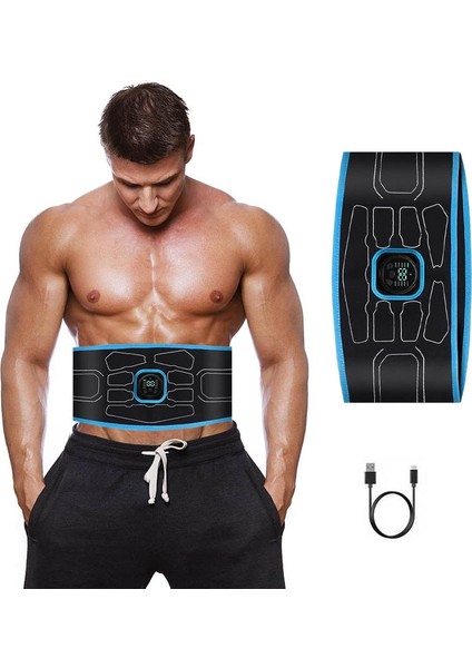 Bir Set Ems Kas Stimülatörü Masaj Abs Trainer Karın Sıkılaştırma Kemeri Karın Bel USB Şarj Edilebilir Vücut Egzersiz Fitness Ekipmanları (Yurt Dışından)