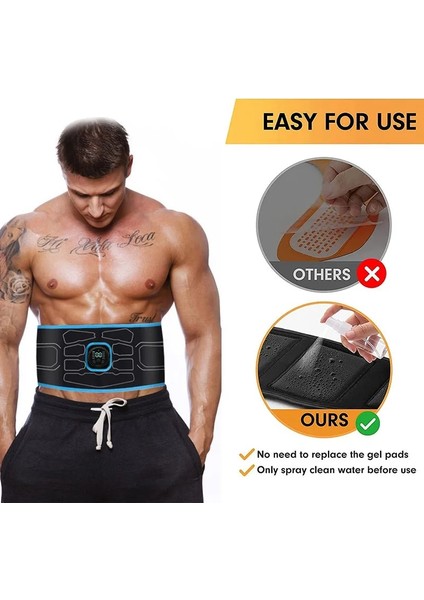 Bir Set Ems Kas Stimülatörü Masaj Abs Trainer Karın Sıkılaştırma Kemeri Karın Bel USB Şarj Edilebilir Vücut Egzersiz Fitness Ekipmanları (Yurt Dışından)