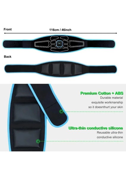 Bir Set Ems Kas Stimülatörü Masaj Abs Trainer Karın Sıkılaştırma Kemeri Karın Bel USB Şarj Edilebilir Vücut Egzersiz Fitness Ekipmanları (Yurt Dışından)