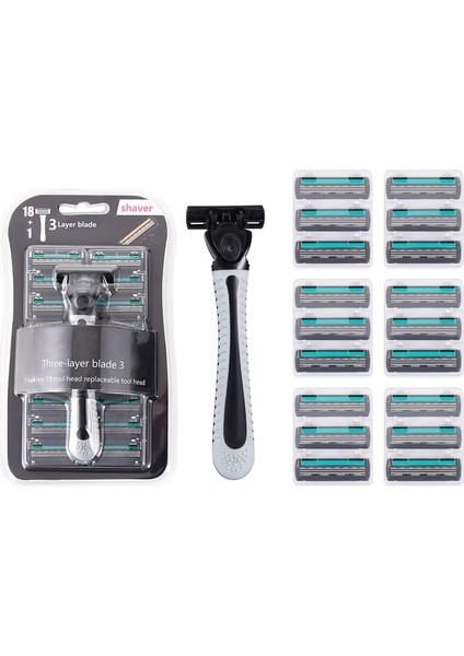B-19 Adet Tıraş Makinesi Erkek Tıraş Bıçağı Tıraş Üç Katmanlı Tıraş Makinesi Yeniden Kullanılabilir Jilet Ithal Bıçak Erkekler Için Çok Aracı Kafa Değişimi Epilasyon Giyotin (Yurt Dışından)