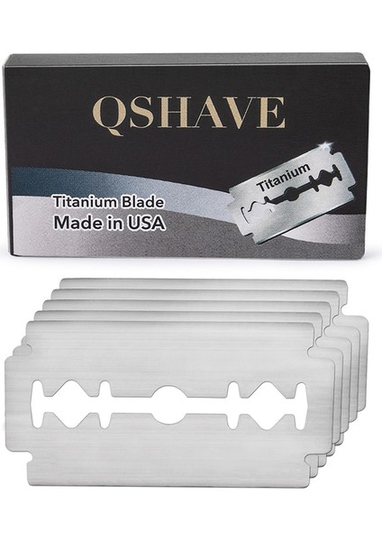 Qshave Klasik Emniyetli Tıraş Bıçağı Düz Tıraş Makinesi Çift Kenarlı Emniyetli Tıraş Bıçağı Abd'den, 20 Bıçak (Yurt Dışından)