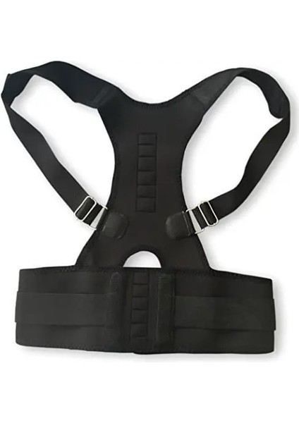 Siyah S 50-55 cm Geri Duruş Düzeltici Ayarlanabilir Manyetik Omuz Düzeltici Terapi Korse Brace Kemer Bel Desteği Düz (Yurt Dışından)
