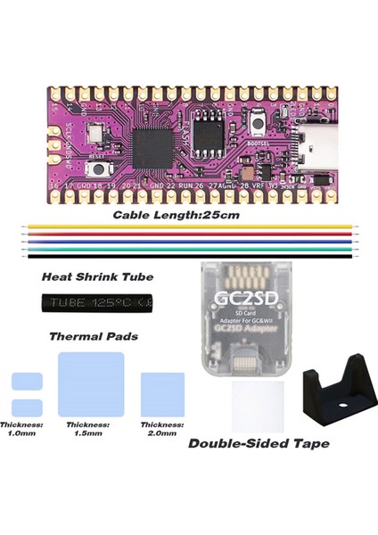 Raspberry Picoboot Kurulu Kiti + GC2SD Kart Okuyucu RP2040 Çift Çekirdekli 264KB Sram + 16MB Oyun Konsolu Için Flash Ram (Yurt Dışından)
