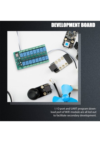 ESP8266 Wıfı 16 Kanal Röle Modülü ESP-12F Geliştirme Kartı Gücü, 16 Yollu Röle Modülü, Besleme Modu 12V (Yurt Dışından)