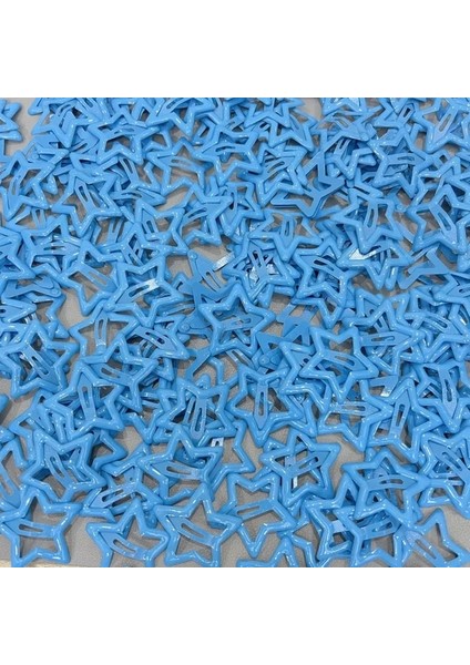 Deniz Mavisi 10 Adet/grup 3 cm Küçük Yıldız Renkli Glitter Metal Saç Klipleri Tokalar Kızlar Çocuklar Süs Klip Tokalarım Moda Saç Aksesuarları (Yurt Dışından)