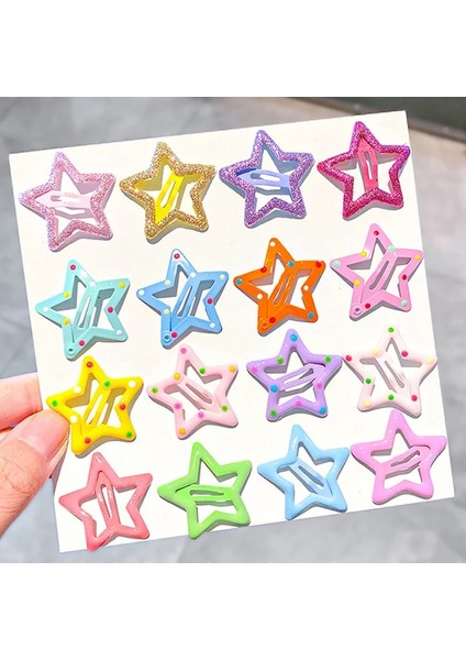 Deniz Mavisi 10 Adet/grup 3 cm Küçük Yıldız Renkli Glitter Metal Saç Klipleri Tokalar Kızlar Çocuklar Süs Klip Tokalarım Moda Saç Aksesuarları (Yurt Dışından) fiyatları