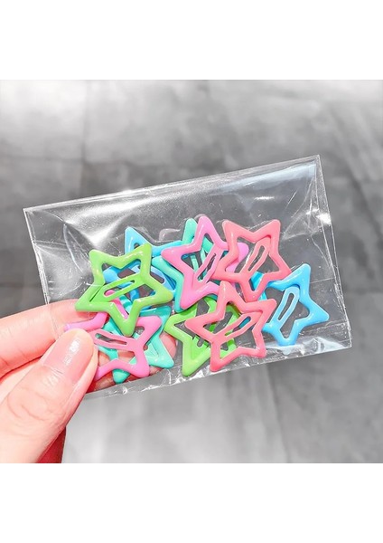 Deniz Mavisi 10 Adet/grup 3 cm Küçük Yıldız Renkli Glitter Metal Saç Klipleri Tokalar Kızlar Çocuklar Süs Klip Tokalarım Moda Saç Aksesuarları (Yurt Dışından) fırsatları