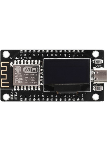 Nodemcu ESP8266 Geliştirme Kartı, 0,96 Inç OLED Ekranlı CH340 ESP-12E Wifi Modülü Micro-Usb, Micropython Için (Yurt Dışından)